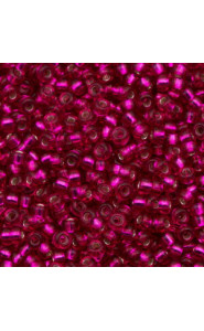 Miyuki rocailles Perlen 11/0 - Dyed silver Llined raspberry 11-1436